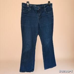 Simply Vera Vera Wang Boot Cut Denim Womens 14 Petite Blue Mid Rise Dark Wash